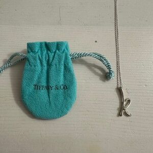 Tiffany & Co. Elsa Peretti Alphabet Letter K Pendant Necklace in Sterling Silver